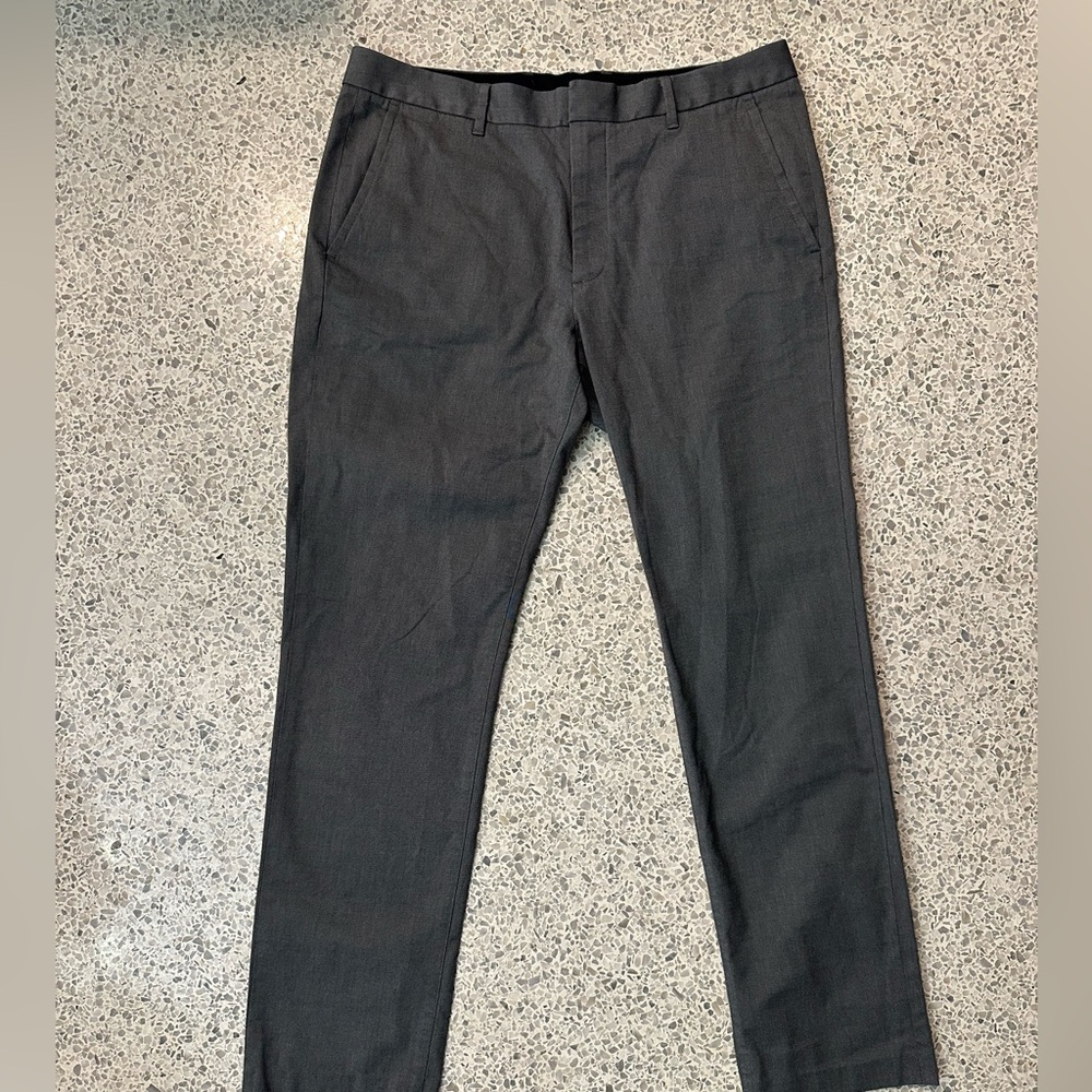 Bonobos Charcoal Dress Trousers – Slim/Modern Fit Men’s Pants, Size 35 X 32